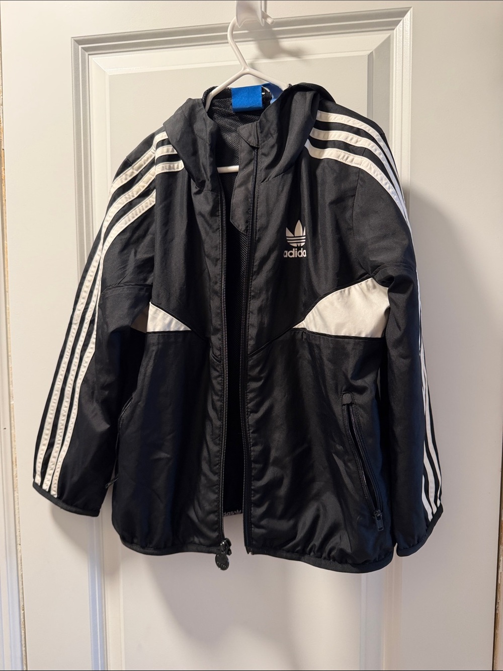 adidas Black and White Kids Hooded Puffer Jacket